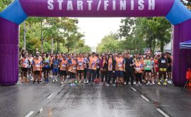 Group photo with BOT Eric Kiu Kwong Seng, Healthy Strides Malaysia clients and runners.