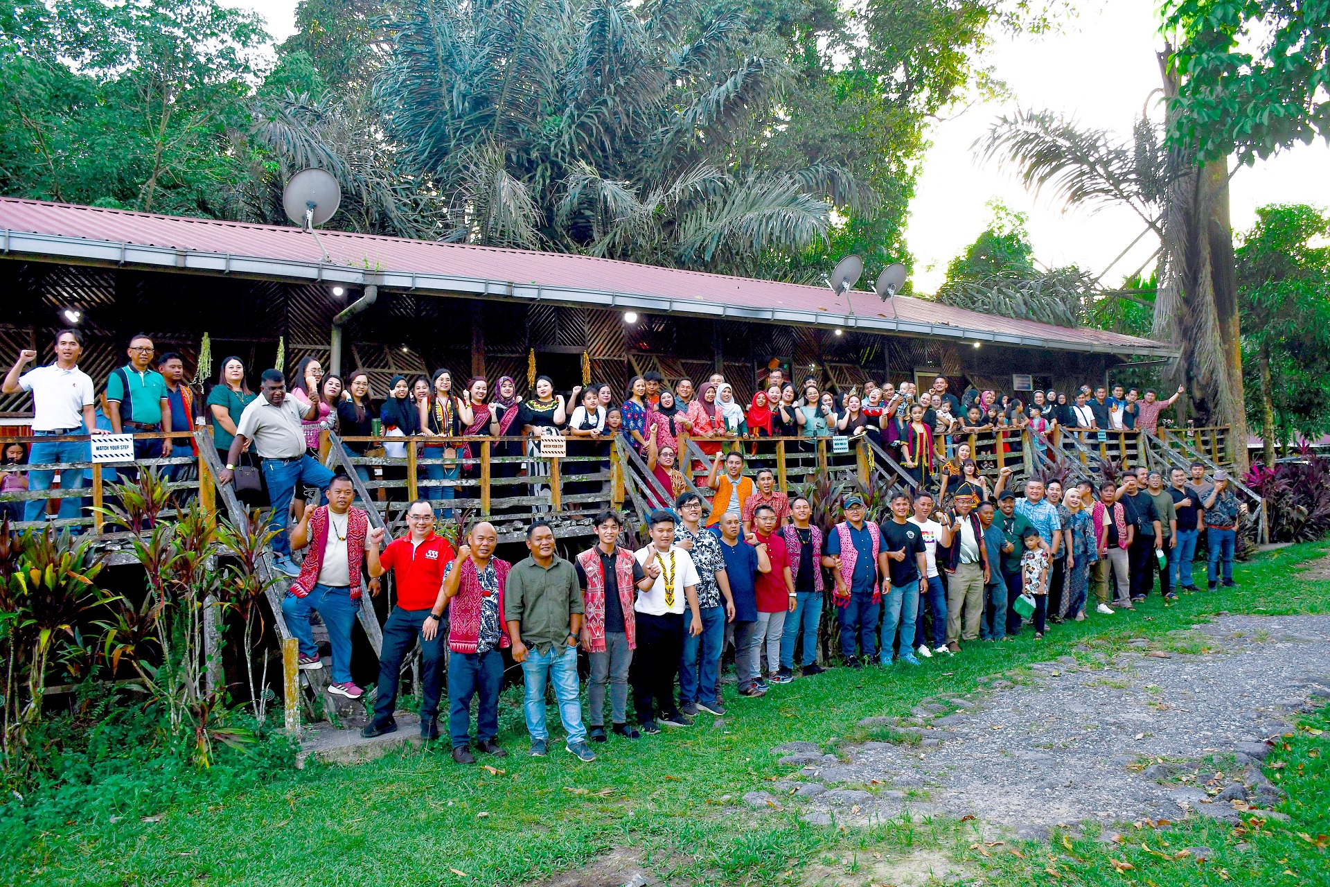 SOP Employees happily celebrating the Kasi Jadi Gawai Celebration 2025 at Gua Longhouse Chalet Miri